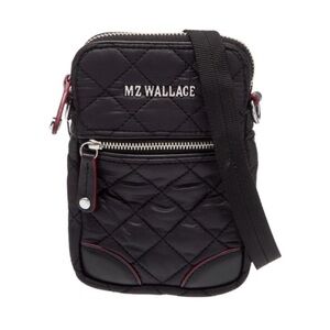 MZ Wallace Black Messenger Bag Quilted Nylon
